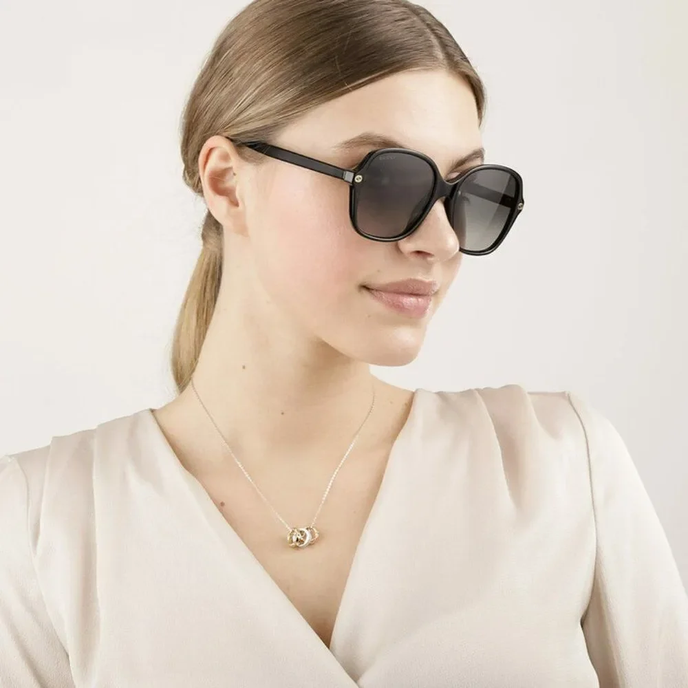 NEW Gucci GG0092S 001 Black Grey Gradient Oval Women Sunglasses